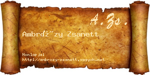 Ambrózy Zsanett névjegykártya