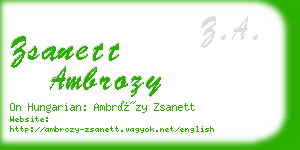 zsanett ambrozy business card